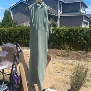 Lulu's Green Halter Sheath Maxi Dress